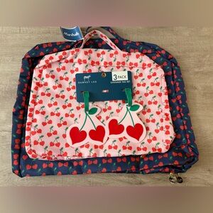 Dabney Lee 4 pc Packing Cube & Luggage Tag Travel Set Cherries New